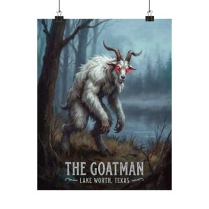 Cryptids of North America Series #11 - "The Goatman of Lake Worth Texas" Matte Art Print