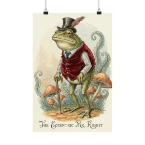 Eccentric Mr. Ribbit Matte Poster — Vintage Gentleman Frog Art Print