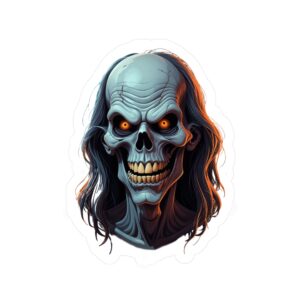 Horror Skull Vinyl Decal — Creepy Grinning Skeleton Sticker