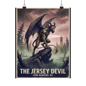 Cryptids of North America Series #3 - Jersey Devil Matte Poster