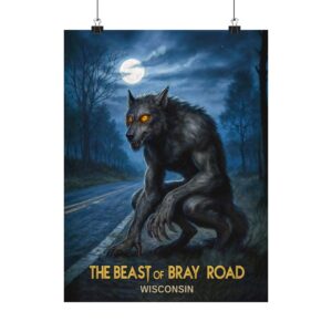 Cryptids of North America Series #10 - The Beast of Bray Road, Wisconsin” Matte Art Print