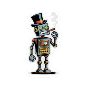 Smoking Robot Vinyl Sticker