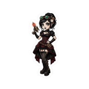 Steampunk Girl Vinyl Sticker