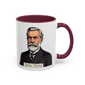 Jules Verne Portrait Coffee Mug — Literary Ceramic Mug (11oz, 15oz)
