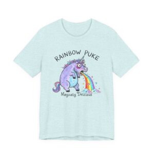 Rainbow Puke Unicorn Tee – "Magically Delicious" Funny Graphic T-Shirt