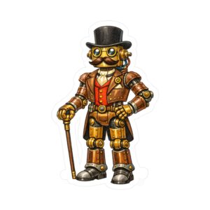 Steampunk Gentleman Vinyl Sticker — Kiss-Cut Decal