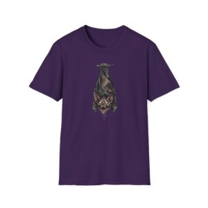 Hanging Bat Graphic Tee — Spooky Gothic T-Shirt