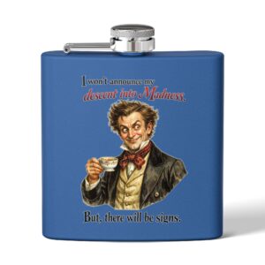 Flask — "My Descent into Madness" Vintage Gentleman 6oz Stainless Steel Hip Flask
