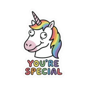 Fun 'You're Special' Unicorn Sticker — Kiss-Cut Vinyl Decal
