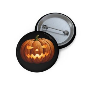 Halloween Jack-O'-Lantern Pin Button — Pumpkin Badge for Jackets, Bags & Costumes