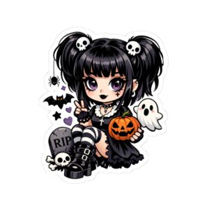Goth Girl Kawaii Halloween Sticker