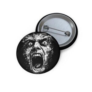 Horror Scream Pin Button — Scary Face Badge for Jackets & Bags