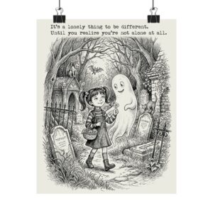 Spooky Girl — "It’s a lonely thing to be different" Matte Vertical Art Print