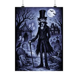 The Ghost Master — Spooky Illustration Matte Vertical Print