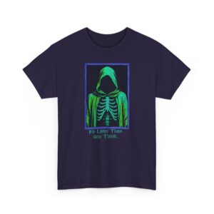 Skeleton Hooded Figure T‑Shirt – "It's Later Than You Think"