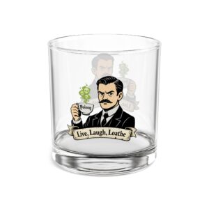 Live, Laugh, Loathe 10oz Rocks Glass — Vintage Poison Cocktail Whiskey Tumbler
