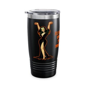 20oz Black Tumbler - “I’ll Wear Black Until They Invent A Darker Color” Gothic Pin-Up Travel Mug