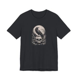 Raven & Skull Graphic Tee — Gothic Moon Vintage Horror T-Shirt