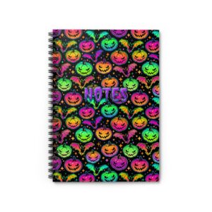Neon Halloween Pumpkin Spiral Notebook – Ruled Journal