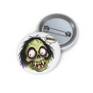 Zombie Pin Button - 'Braaaains!' Halloween Accessory